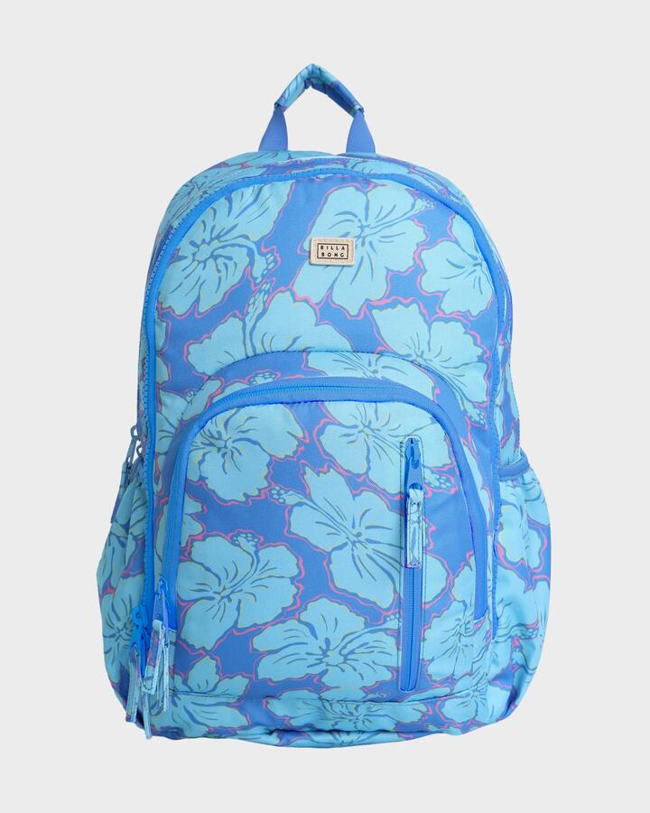 Image of Bags. Productname: Billabong Girls 8-16 Happy Hibiscus Backpack Tidal Blue - in Tidal Blue colour by brand - Billabong