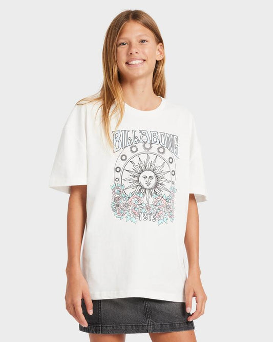 Image of T-Shirts. Product name - Billabong Girls 8-16 Setting Sun T-Shirt Salt Crystal in Salt Crystal colour by brand - Billabong