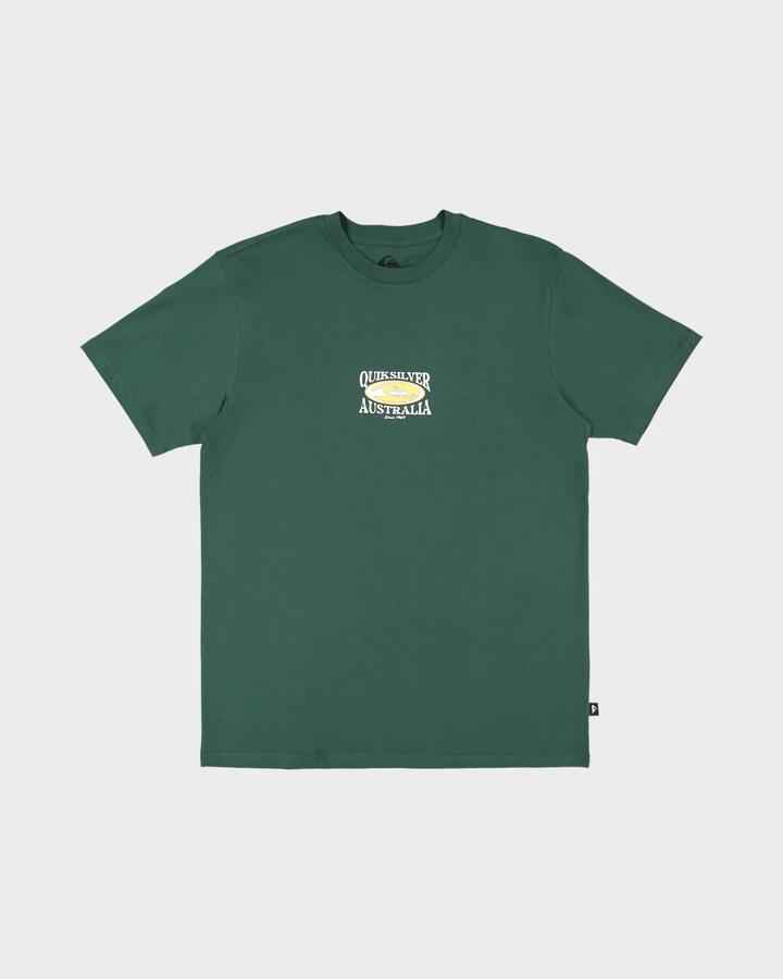 Image of T-Shirts. Product name - Quiksilver Mens Bowlo T-Shirt Trekking Green in Trekking Green colour by brand - Quiksilver