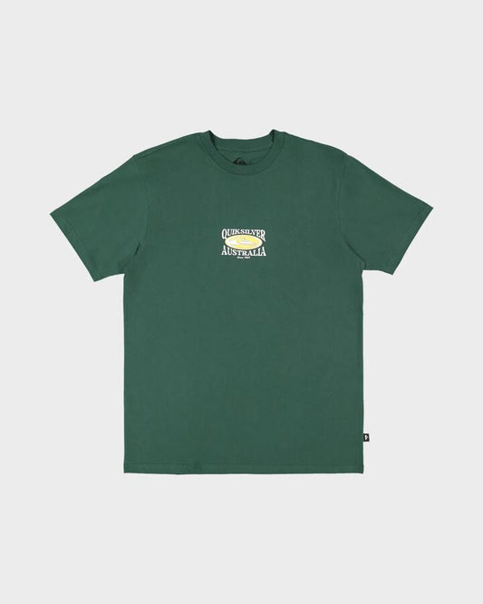 Image of T-Shirts. Product name - Quiksilver Mens Bowlo T-Shirt Trekking Green in Trekking Green colour by brand - Quiksilver
