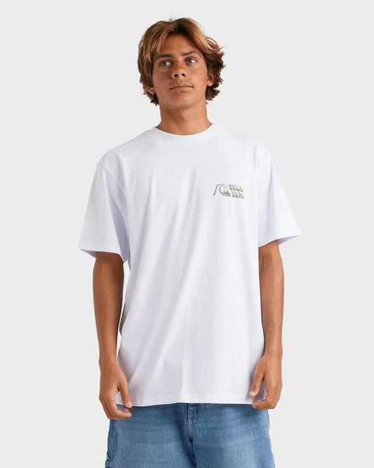 Image of T-Shirts. Product name - Quiksilver Mens Bells T-Shirt White in White colour by brand - Quiksilver