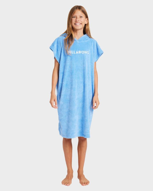 Image of Accessories. Productname: Billabong Girls 8-16 Billabong Hooded Towel Tidal Blue - in Tidal Blue colour by brand - Billabong