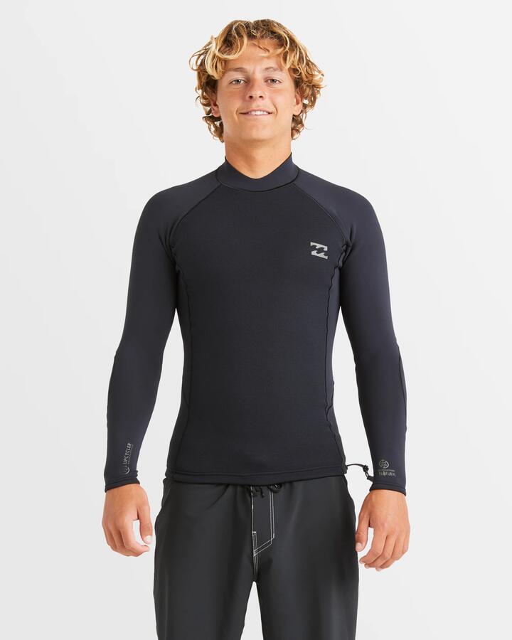 Image of Wetsuits. Product name - Billabong Mens 1/1Mm Revolution Natural Wetsuit Jacket Black in Black colour by brand - Billabong