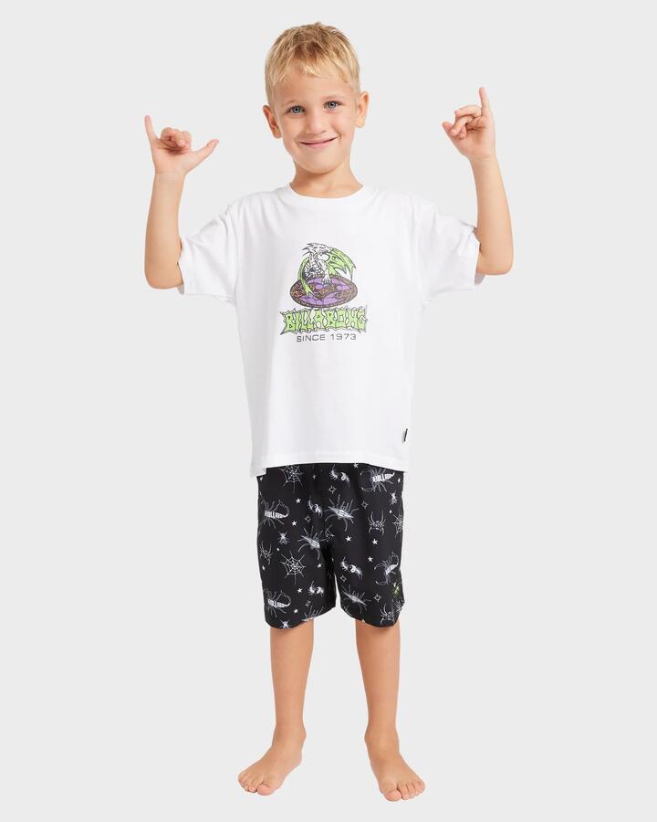 Image of T-Shirts. Product name - Billabong Boys 2-7 Global Dr T-Shirt White in White colour by brand - Billabong