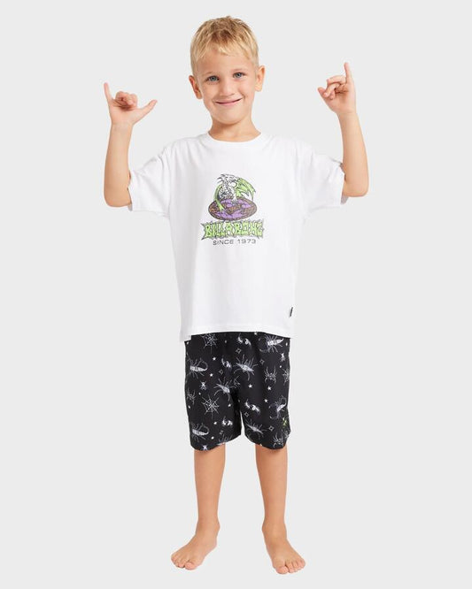 Image of T-Shirts. Product name - Billabong Boys 2-7 Global Dr T-Shirt White in White colour by brand - Billabong