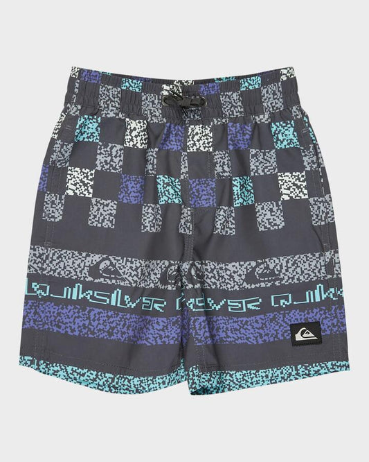 Image of a model wearing Shorts. Product name - Quiksilver Boys 2-7 Everyday 13" Swim Shorts Iron Gate Next Gen in Iron Gate Next Gen colour by brand - Quiksilver