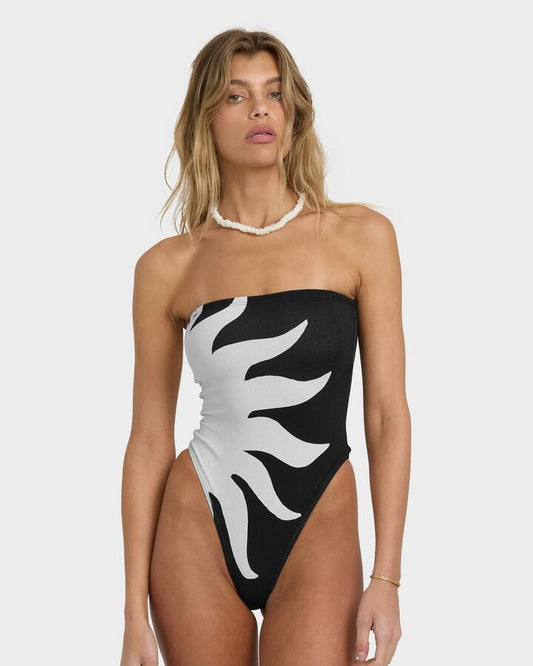 Image of Swimwear. Productname: Billabong - Womens By My Side One Piece Swimsuit - Black White - in Black White colour by brand - Billabong