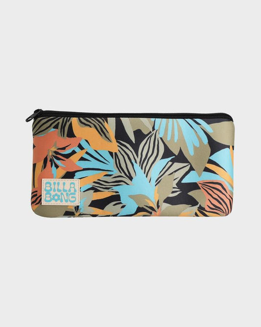 Image of Accessories. Productname: Billabong - Womens Des Tropiques Pencil Case - Black Pebble - in Black Pebble colour by brand - Billabong