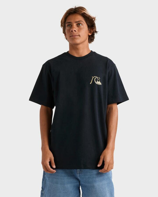 Image of T-Shirts. Product name - Quiksilver Mens Touro T-Shirt Black in Black colour by brand - Quiksilver