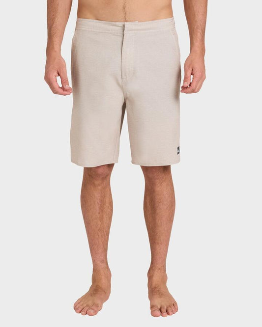 Image of a model wearing Shorts. Productname: Quiksilver Mens Suva Amphibian 20" Hybrid Shorts Cloudy Gray - in Cloudy Gray colour by brand - Quiksilver
