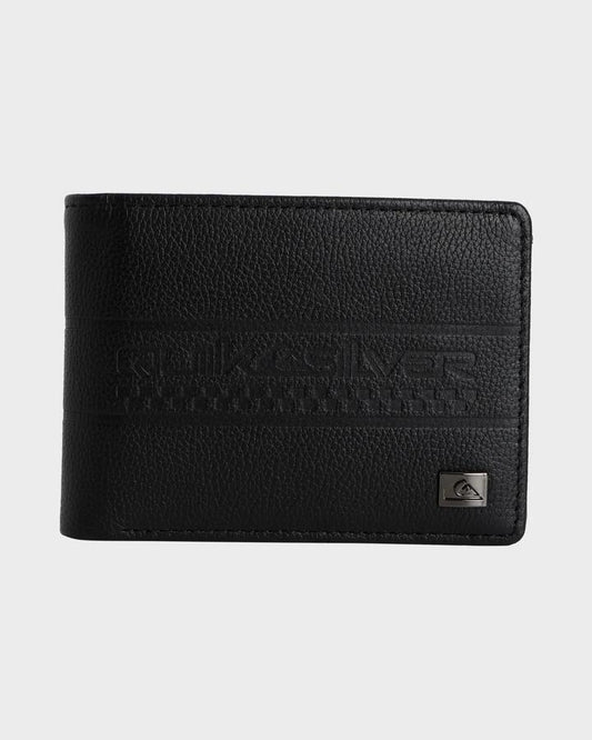 Image of Wallets & Money Clips. Productname: Quiksilver Mens Gut Fiver Leather Wallet Black - in Black colour by brand - Quiksilver