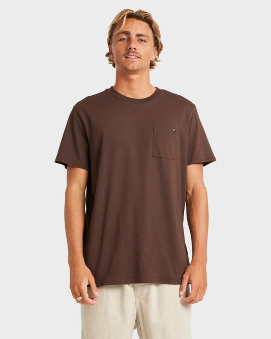 Image of T-Shirts. Product name - Billabong Mens Premium Pocket T-Shirt Chocolate Brown in Chocolate Brown colour by brand - Billabong