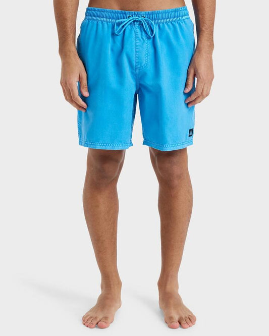 Image of a model wearing Shorts. Productname: Quiksilver Mens Everyday 17" Swim Shorts Horizon Blue - in Horizon Blue colour by brand - Quiksilver