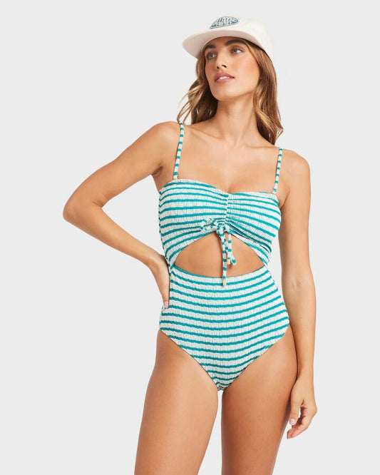 Image of Swimwear. Product name - Billabong Womens Wavey Daze Summer One Piece Swimsuit Deep Sea in Deep Sea colour by brand - Billabong