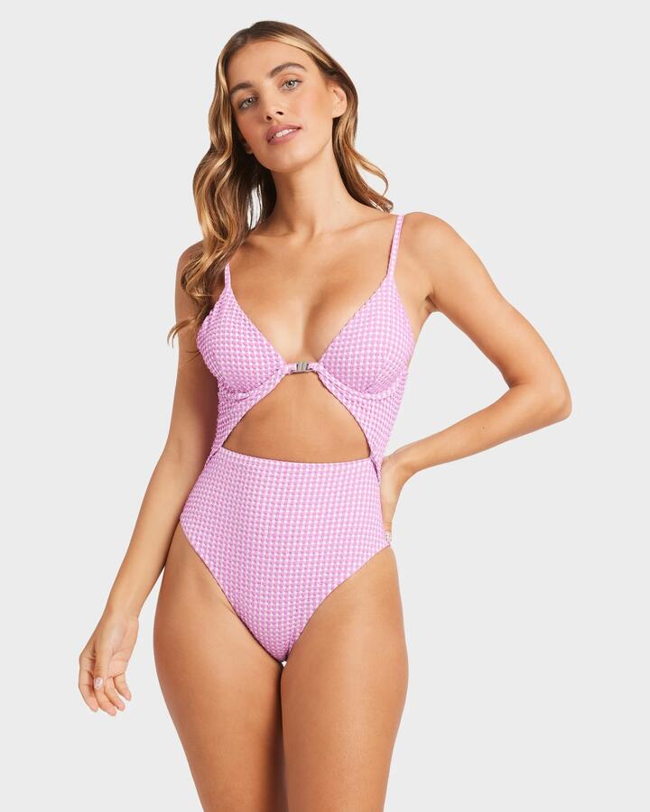 Image of Swimwear. Product name - Billabong Womens Mini Wave Check One Piece Swimsuit Barbados in Barbados colour by brand - Billabong