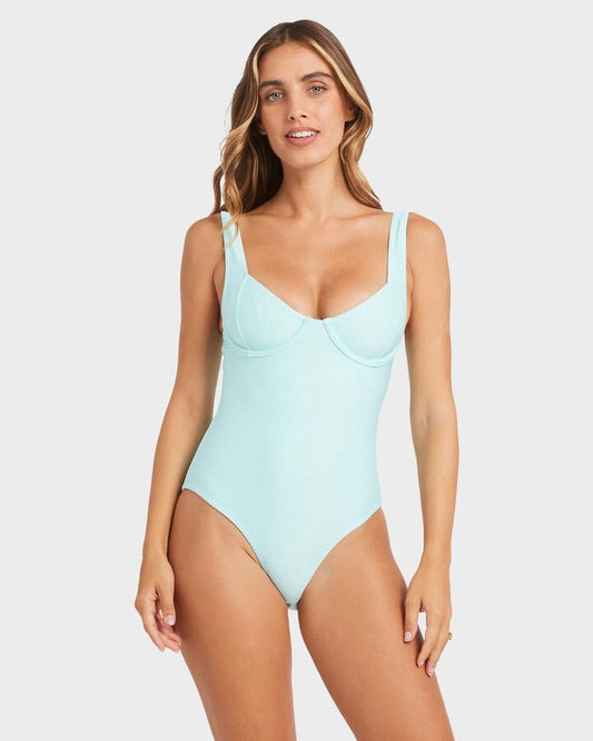 Image of Swimwear. Productname: Billabong Womens Tanlines Chloe One Piece Swimsuit Crystal Blue - in Crystal Blue colour by brand - Billabong