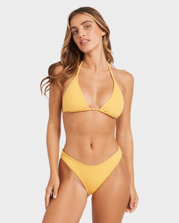 Image of Swimwear. Product name - Billabong Womens In The Loop Hike Bikini Bottom Golden Yellow in Golden Yellow colour by brand - Billabong