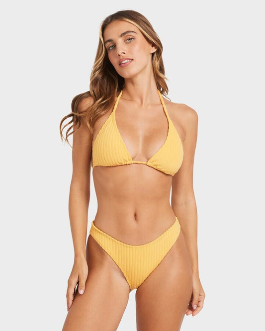 Image of Swimwear. Product name - Billabong Womens In The Loop Hike Bikini Bottom Golden Yellow in Golden Yellow colour by brand - Billabong