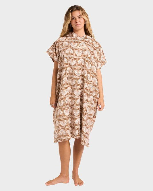 Image of Accessories. Productname: Billabong Womens Heat Hooded Towel Mushroom - in Mushroom colour by brand - Billabong