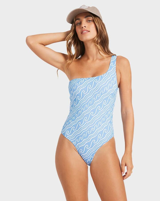 Image of Swimwear. Product name - Billabong Womens More Than Waves One Piece Swimsuit Tidal Blue in Tidal Blue colour by brand - Billabong