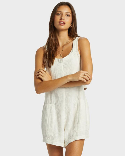 Image of Accessories. Productname: Billabong Womens Beach Crush Romper Salt Crystal - in Salt Crystal colour by brand - Billabong