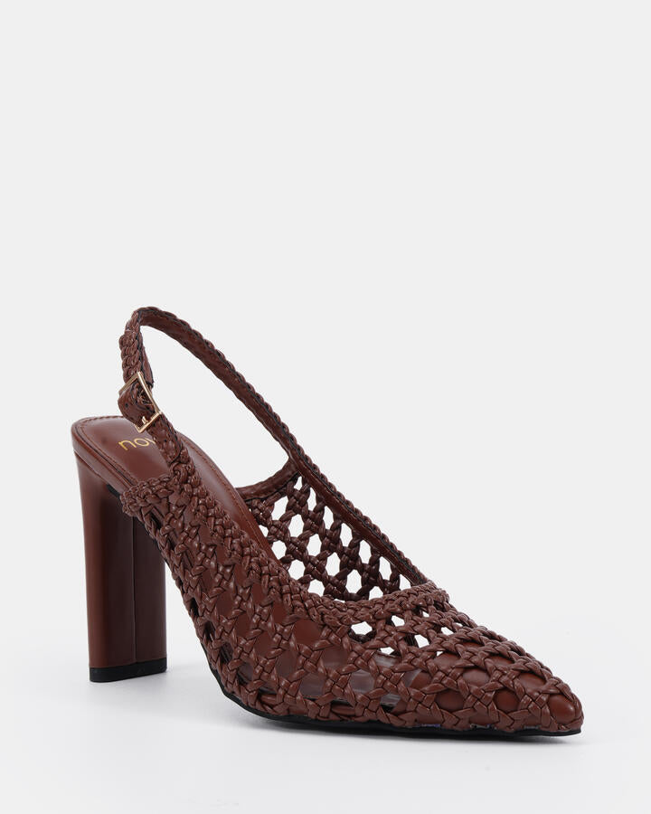 Image of Heels. Product name - Imagination Milk Chocolate Vegan Heels in Midnight colour by brand - Novo