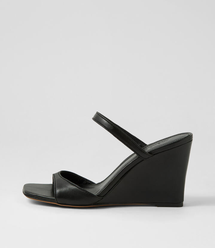 Image of Sandals. Productname: Anisa Black Leather Sandals in Black colour by brand - MOLLINI