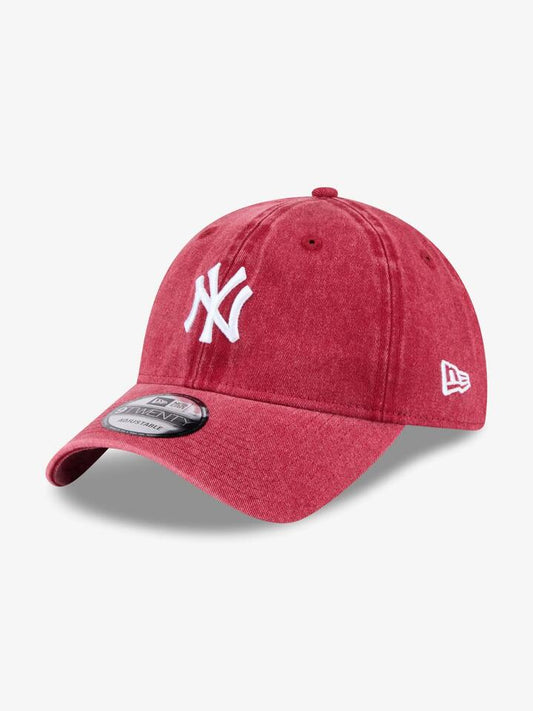 Image of Hats. Productname: New Era 9TWENTY Snow Wash NY Yankees HRD Cap ONE SIZE Dark Red in Dark Red colour by brand - New Era