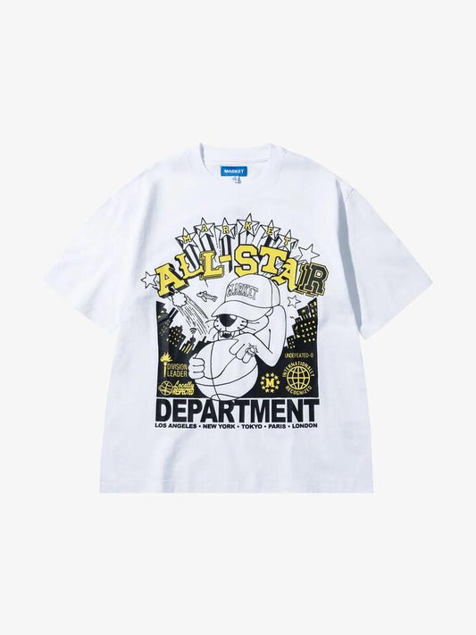 Image of a model wearing Tops. Productname: Market Locally Respected T-Shirt in White colour by brand - Market