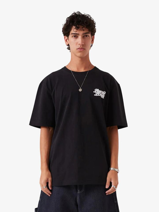 Image of a model wearing Tops. Productname: Barney Cools Lover Tee in Black colour by brand - Barney Cools