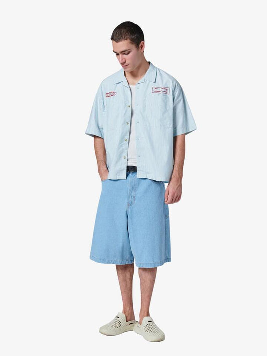 Image of a model wearing Tops. Productname: Barney Cools Atlas Shirt in Green colour by brand - Barney Cools