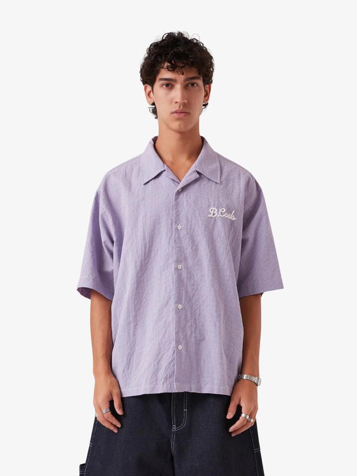 Image of a model wearing Tops. Productname: Barney Cools Script Shirt in Pink colour by brand - Barney Cools