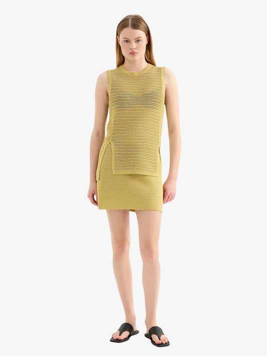 Image of a model wearing Skirts. Productname: Nude Lucy Marlo Knit Skirt in Kiwi colour by brand - Nude Lucy