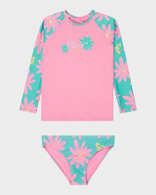 Image of Coats & Jackets. Product name - Roxy Girls 2-7 Marguerite Two Piece Rash Vest Polynya Big Dreams Mini in Polynya Big Dreams Mini colour by brand - Roxy