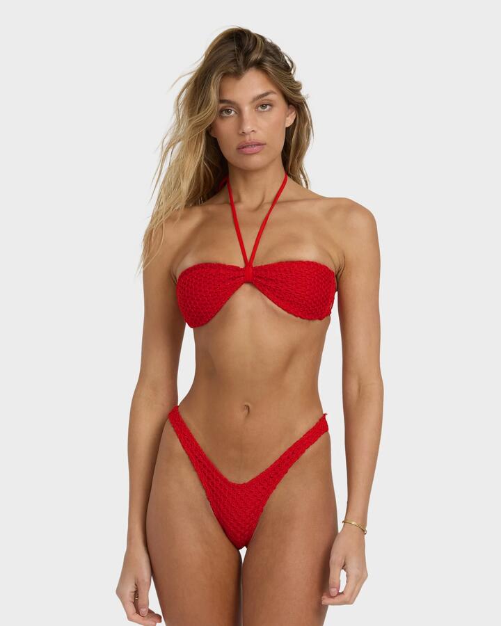 Image of Swimwear. Productname: Billabong Womens Twisted Tides Dippi Bikini Bottom Red Aloha - in Red Aloha colour by brand - Billabong