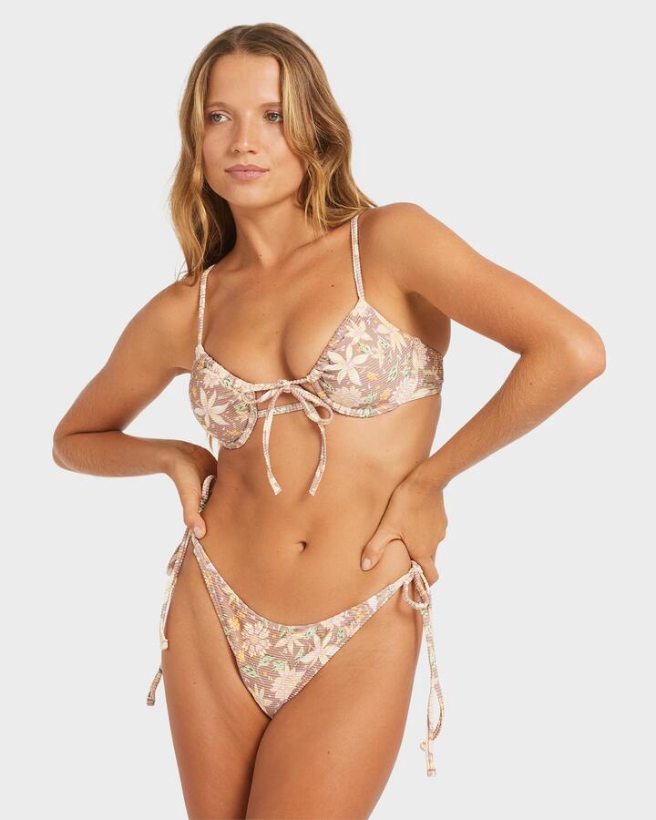 Image of Swimwear. Productname: Roxy Womens Garland Tie Front Bikini Top Nutmeg - in Nutmeg colour by brand - Roxy