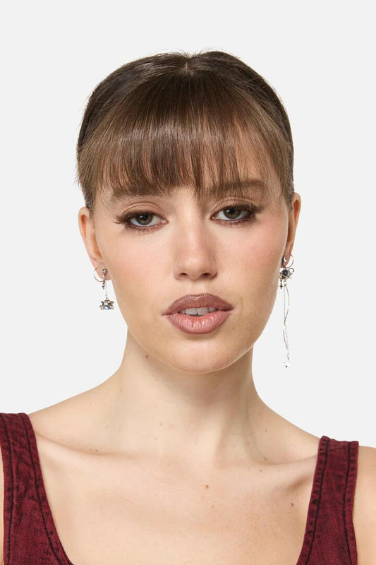 Image of Earrings. Productname: Galactic Planet Star Earrings in Silver colour by brand - Dangerfield