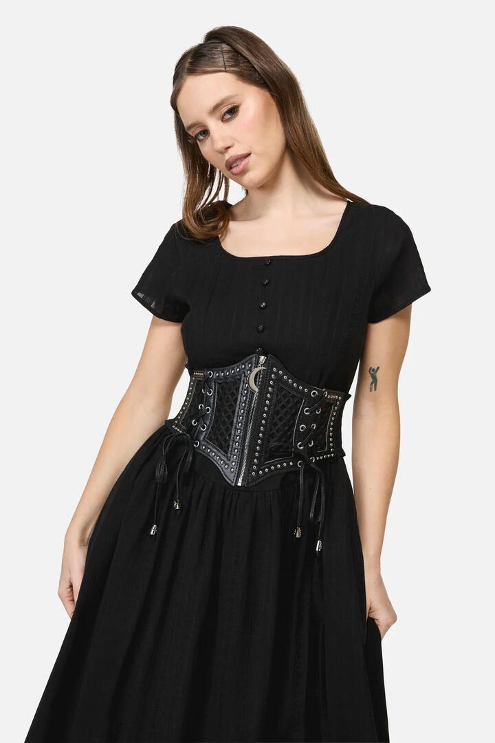 Image of Lingerie. Productname: Cross Over Mesh & Stud Corset in Black colour by brand - Black Friday