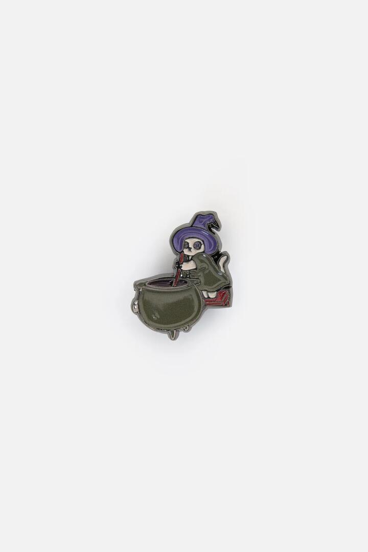 Image of Jewelry. Productname: Cauldron Cat Pin in Multi colour by brand - Black Friday