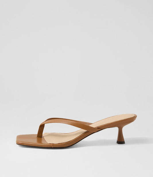 Image of Sandals. Productname: Tidbit Dark Tan Leather Sandals in DK TAN colour by brand - MOLLINI