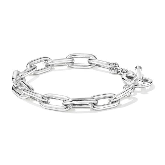 Image of Bracelets. Productname: 21cm 8mm Width T-Bar Paperclip Bracelet in Sterling Silver in Silver colour by brand - Bevilles