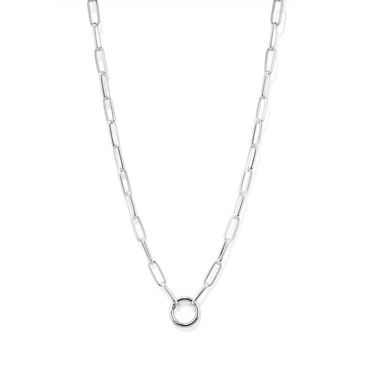 Image of Necklaces. Productname: 45cm 4mm Width O-Ring Paperclip Chain Necklace in Sterling Silver in Silver colour by brand - Bevilles