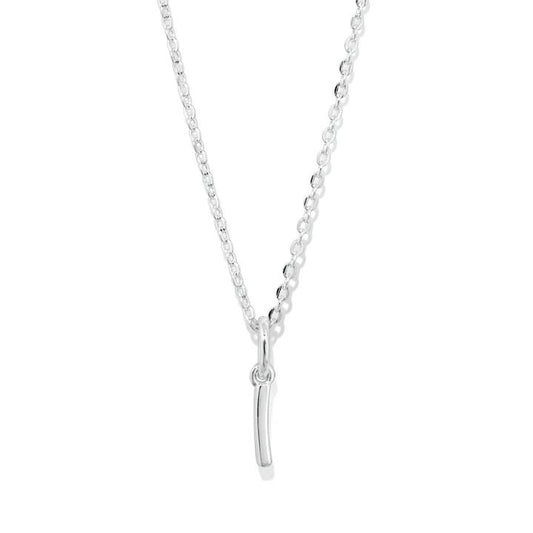 Image of Necklaces. Productname: 45cm Initial I Pendant Necklace in Sterling Silver in Silver colour by brand - Bevilles