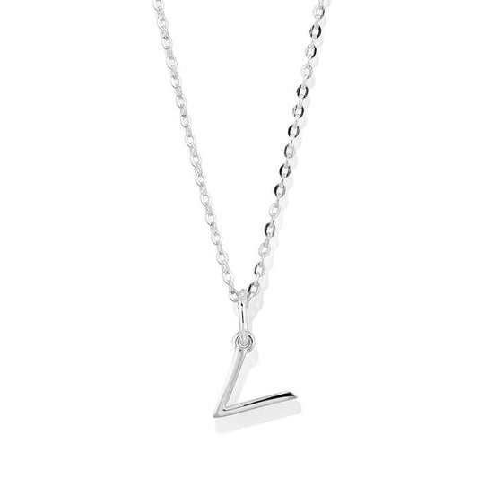 Image of Necklaces. Productname: 45cm Initial V Pendant Necklace in Sterling Silver in Silver colour by brand - Bevilles