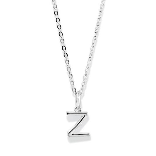 Image of Necklaces. Productname: 45cm Initial Z Pendant Necklace in Sterling Silver in Silver colour by brand - Bevilles