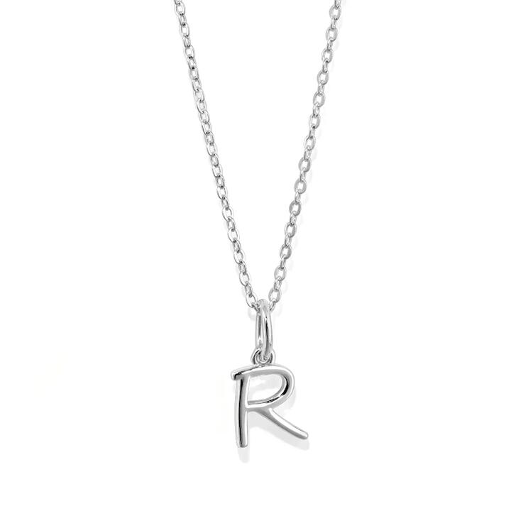 Image of Necklaces. Productname: 45cm Initial R Pendant Necklace in Sterling Silver in Silver colour by brand - Bevilles