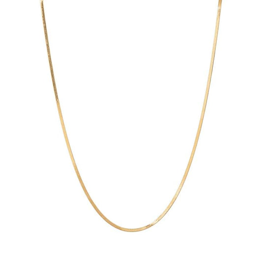 Image of Necklaces. Productname: 45cm 3mm Width Herringbone Chain Necklace in 9kt Yellow Gold in Gold colour by brand - Bevilles