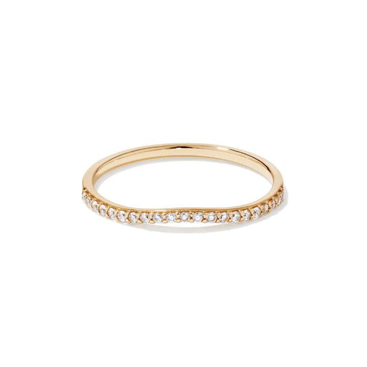 Image of Jewelry. Productname: Cubic Zirconia Pave Chevron Ring in 9kt Yellow Gold in Gold colour by brand - Bevilles