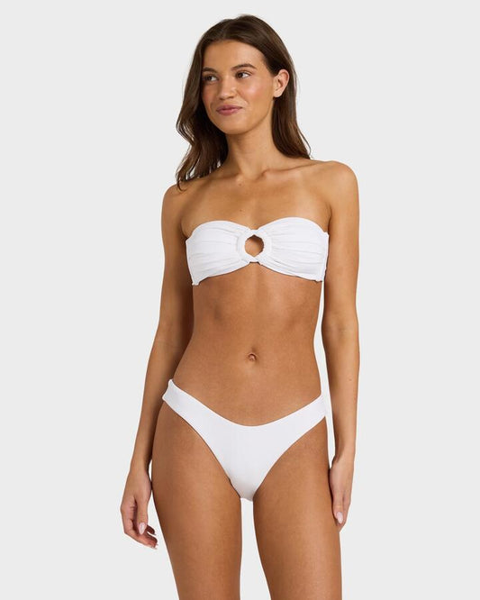 Image of a model wearing Tops. Productname: Roxy - Womens Sd Beach Classics Bandeau Bikini Top - Bright White - in Bright White colour by brand - Roxy