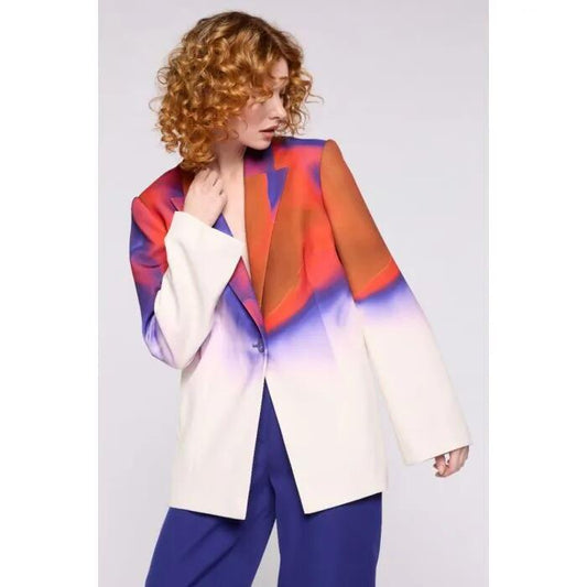 Image of a model wearing Outerwear. Productname: In Stereo Blazer in PRINT colour by brand - sass and bide